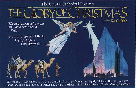 The Glory of Christmas, billboard art, advertising art, promotional art for the Crystal Cathedral's annual Christmas presentation